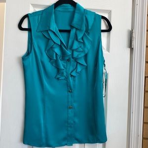 Teal green sleeveless blouse. NWT